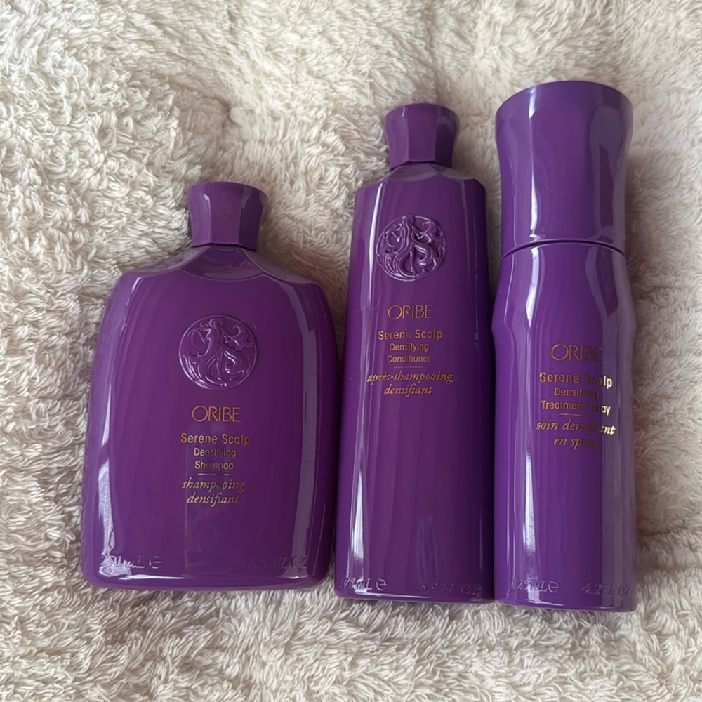 New Oribe Serene Scalp Shampoo Conditoner and Treatment Bundle - densifying